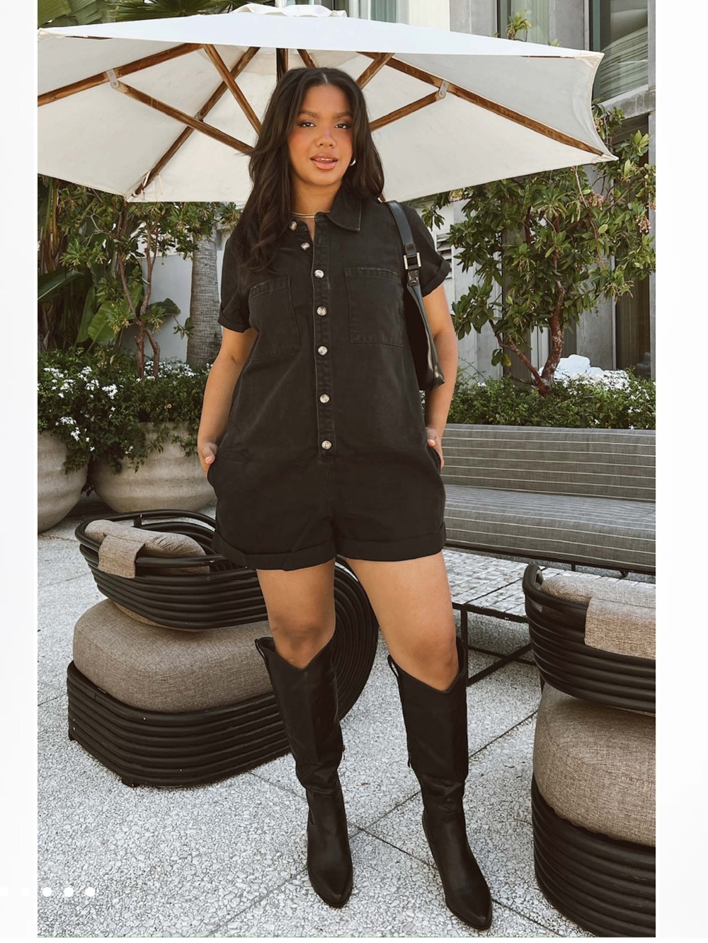 Show me your mumu Range Romper cotton black size L